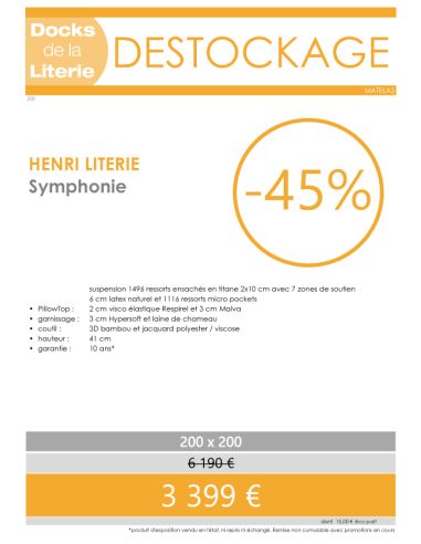 Matelas Symphonie 200x200 Matelas Symphonie 200x200