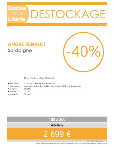 Matelas Sardaigne 180 x 200