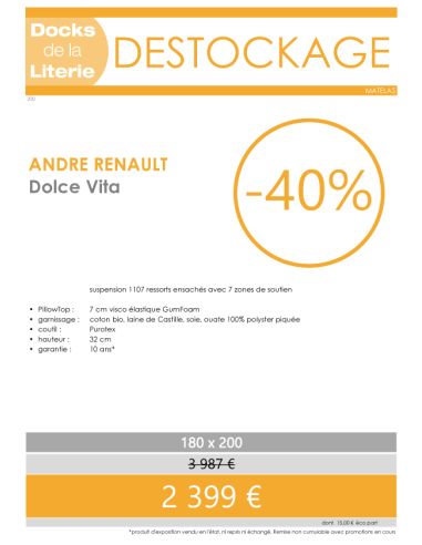 Matelas Dolce Vita 180 x 200 Matelas Dolce Vita 180 x 200